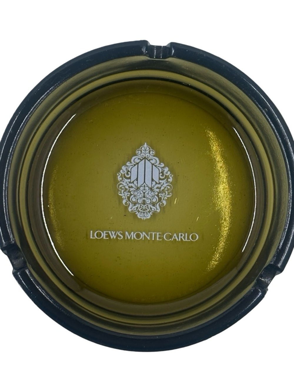 Cendrier Casino Loews Monte-Carlo Monaco - Vtg Green Glass Ashtray Opalex France